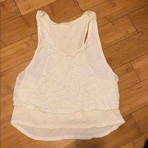 LULULEMON white stripe layered tank size small